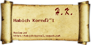 Habich Kornél névjegykártya
