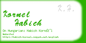 kornel habich business card